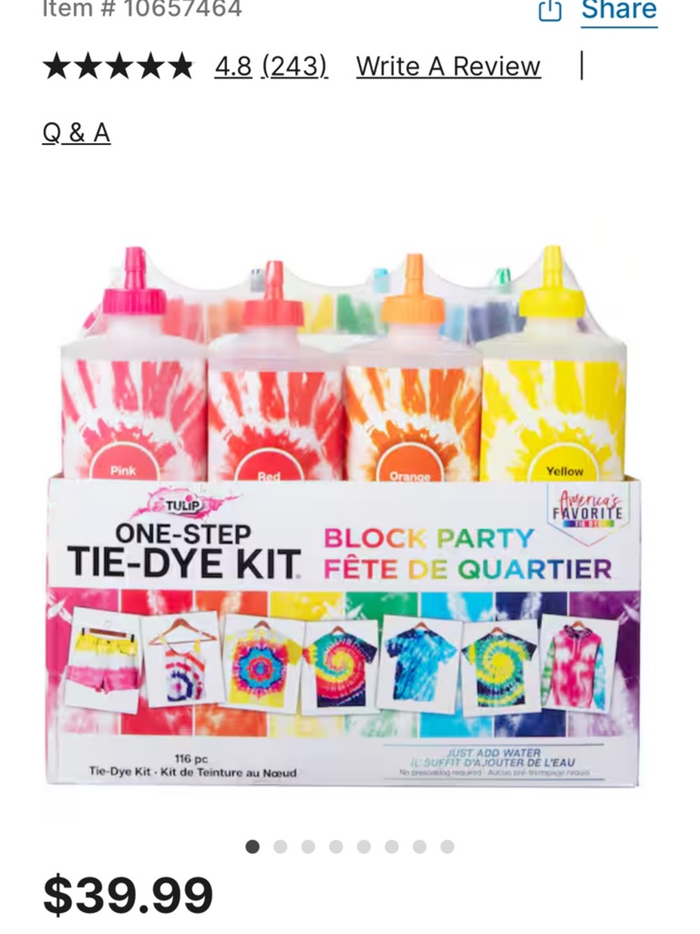 One-Step Tie-Dye Kit - Multi Color